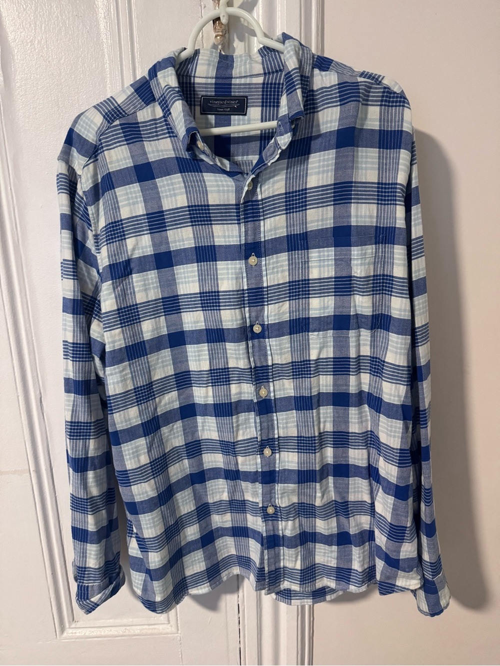 Vinyard Vines Blue & White Plaid Button-Down Shirt
